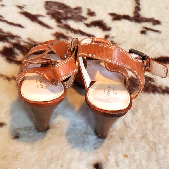 Coach Ginger Tan Platform T Studded Sandals - Picture 3 of 4